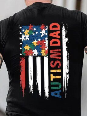 Autism Dad American Flag Shirt, Autism Awareness Gift, Autism Warrior Shirt